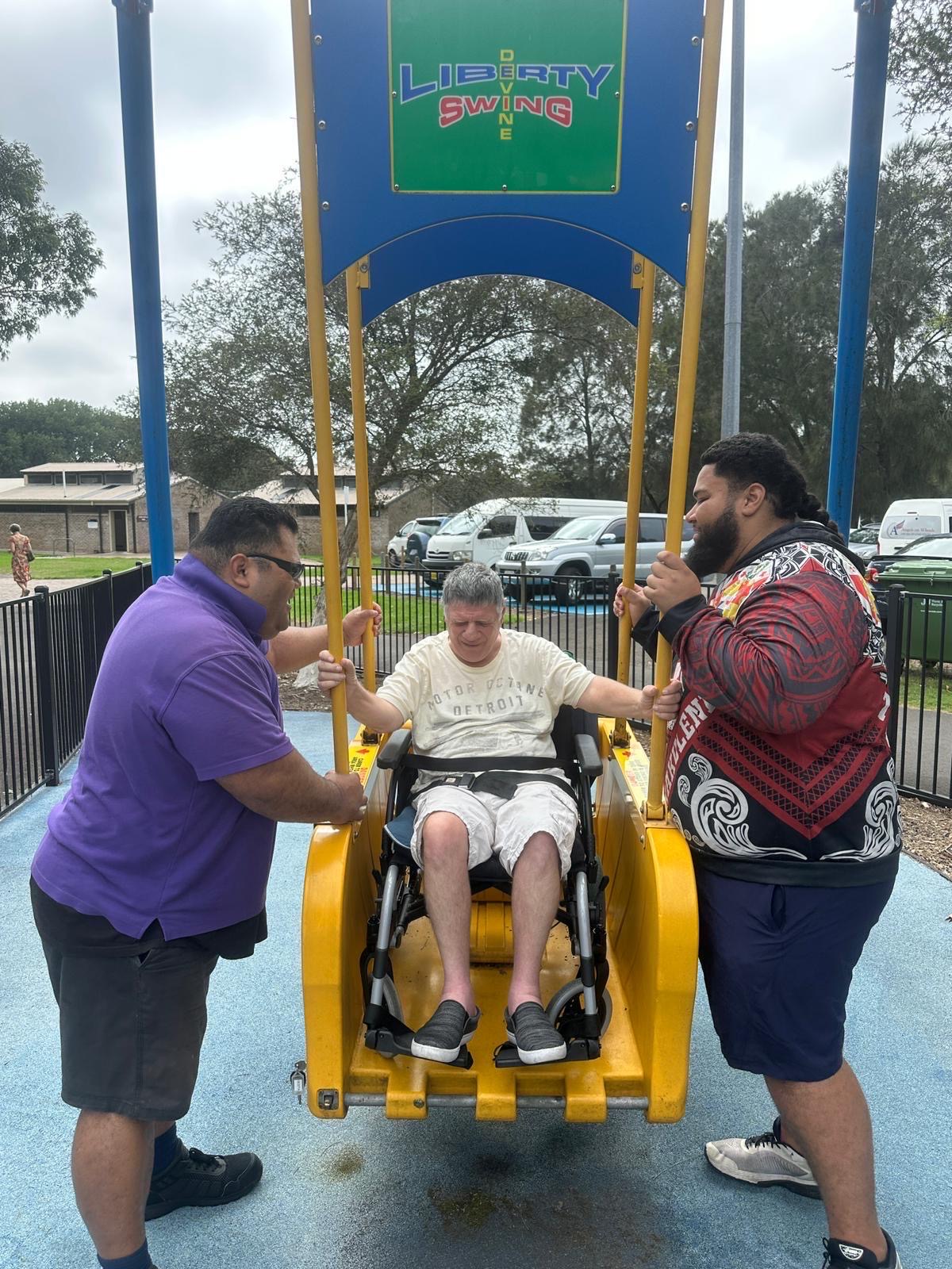 Liberty Swing at Oatley and Whitlam Park, Angels On Wheels