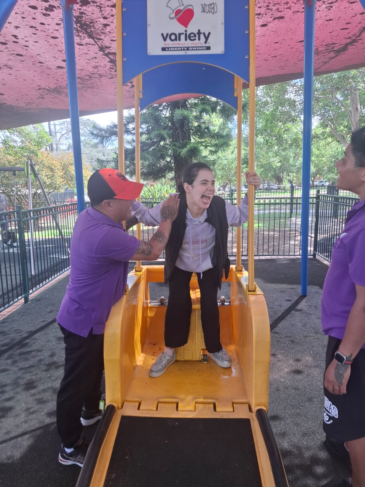 Liberty Swing at Oatley and Whitlam Park, Angels On Wheels